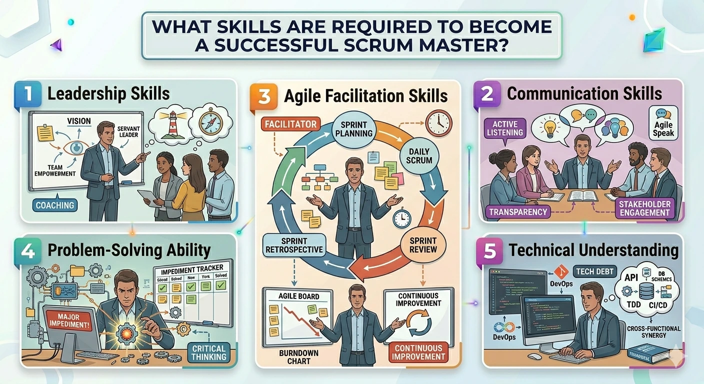 What skills are required to become a successful Scrum Master?